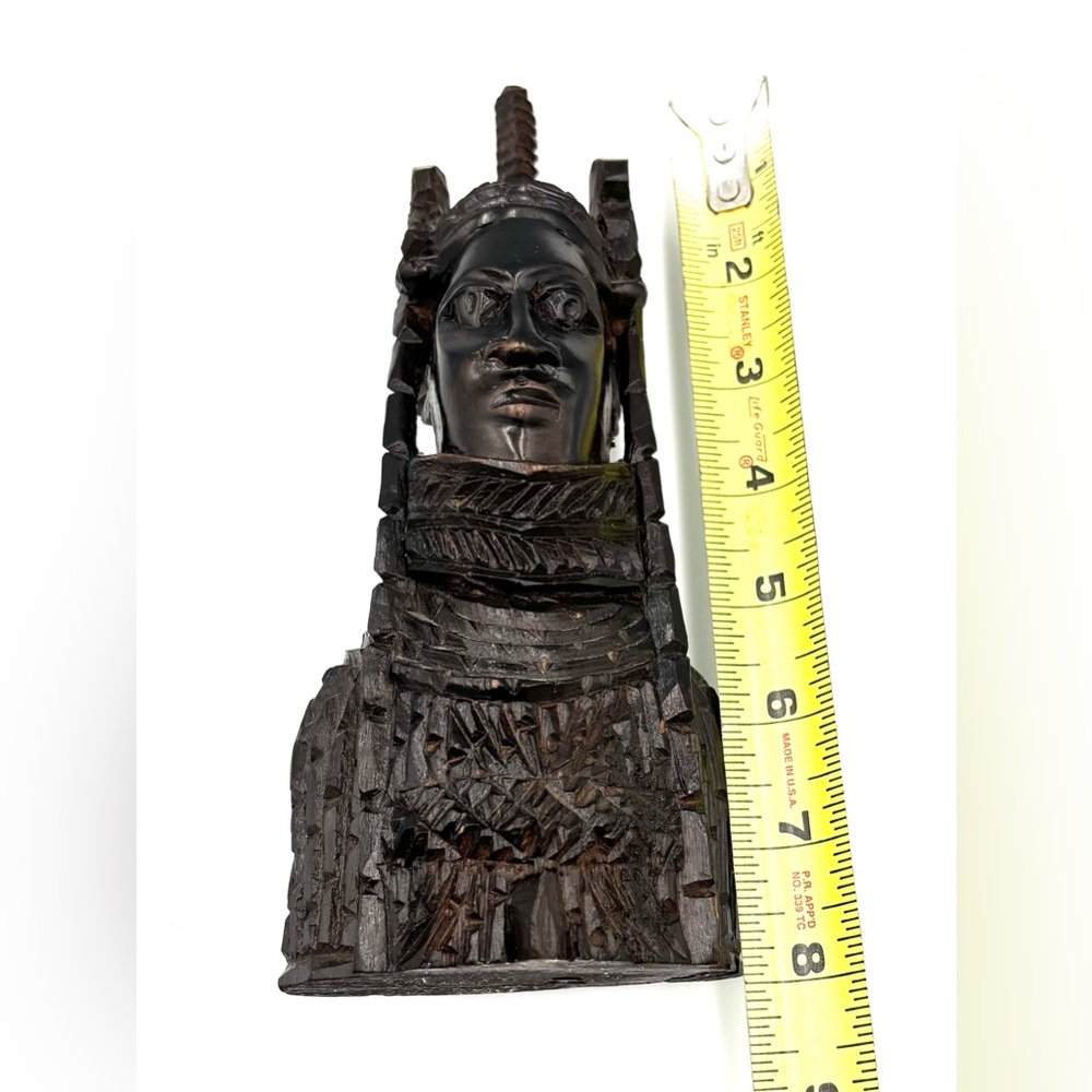 Benin King Oba, Carved Ebony Bust, Nigeria West Africa 1930s Tribal Art - Picture 8 of 9